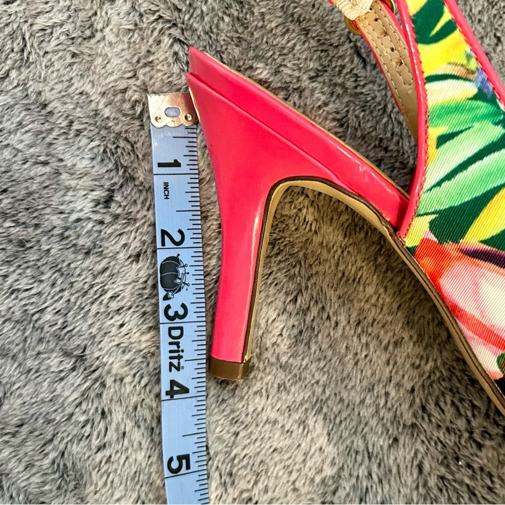 Mootsies Tootsie-Alyson Tropical Floral Peep Toe Sling Back. Size 10 - Picture 5 of 11